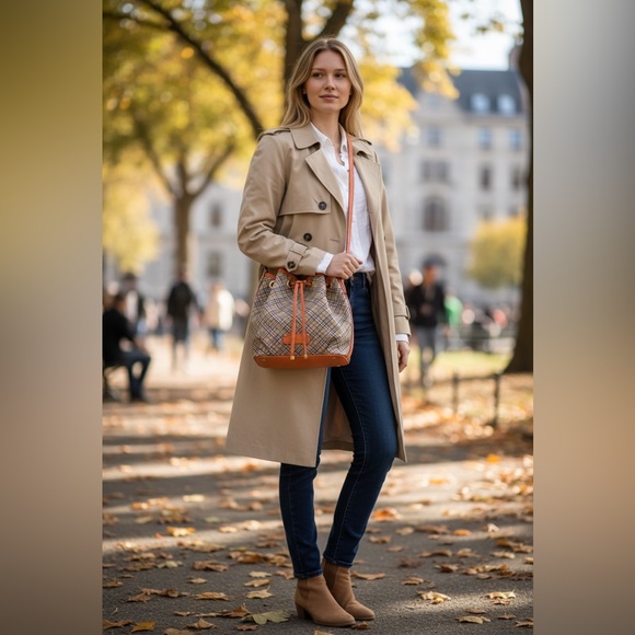 Burberry Blue Label Nova Check drawstring bucket bag EUC - Picture 3 of 17